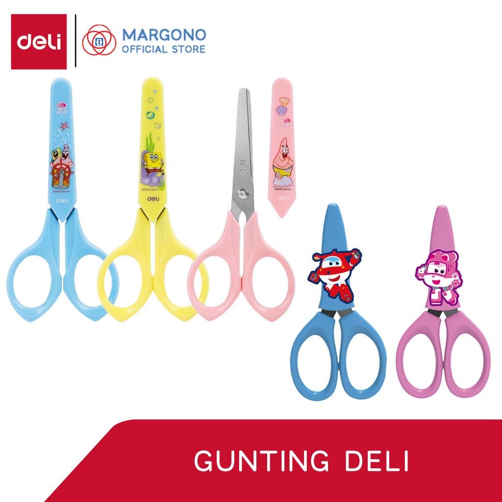 

Deli Gunting Sekolah Anak ujung tumpul / Kids Scissors Karakter Spongebob Super Wings EZ509 / EM700