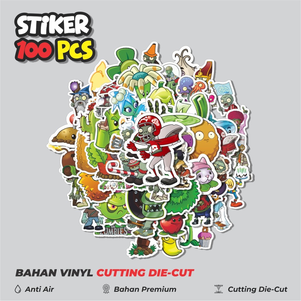 

Terbaru! 50 pcs Stiker Game Series PLANT vs ZOMBIE Character Mix 8 Dekorasi Lucu Kreatif untuk Notebook, Skateboard, HP
