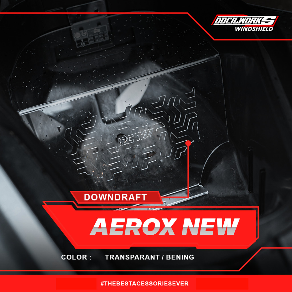 NZDocilworks - Sekat bagasi downdraft akrilik Cover Downdraft AEROX New
