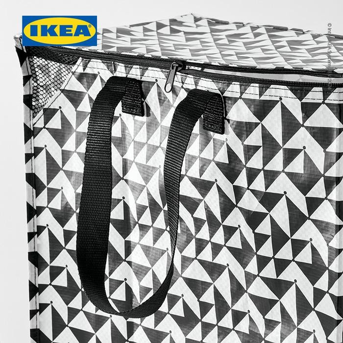 IKEA KNALLA Tas / Kantong Serbaguna Hitam/Putih 40x25x47 cm/47L