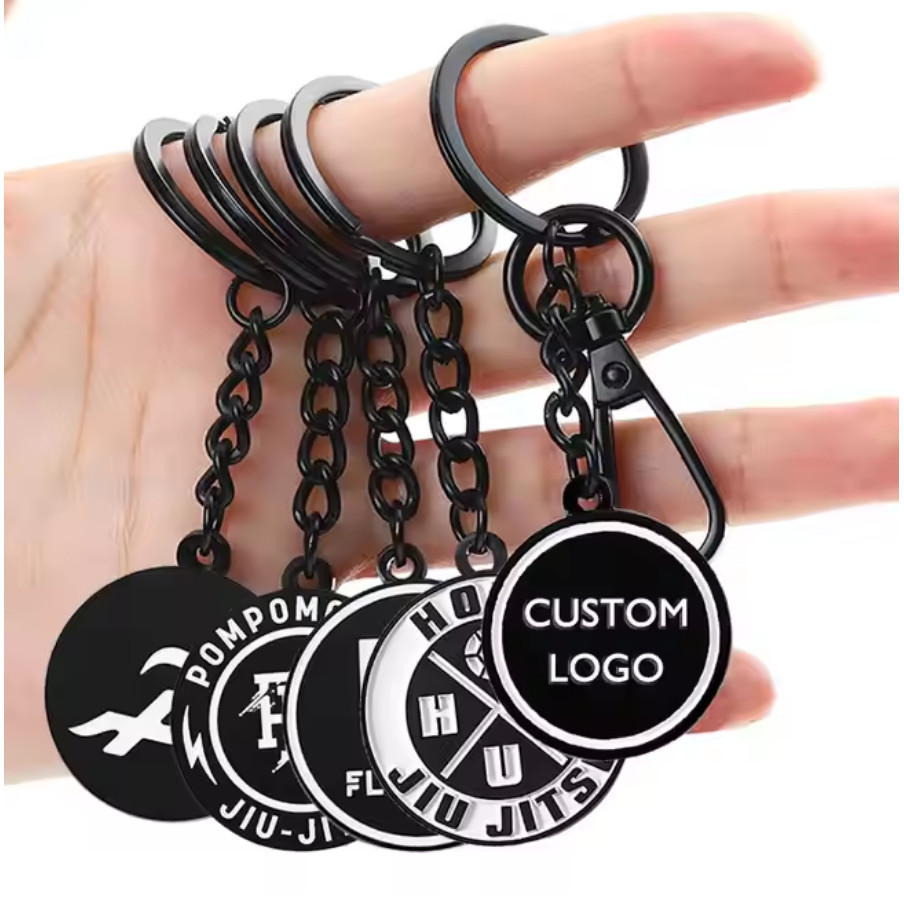 

Customized Key Rings Souvenirs DIY Logo Key Chain Personalize Metal Zinc Alloy Black Gold White Keychain