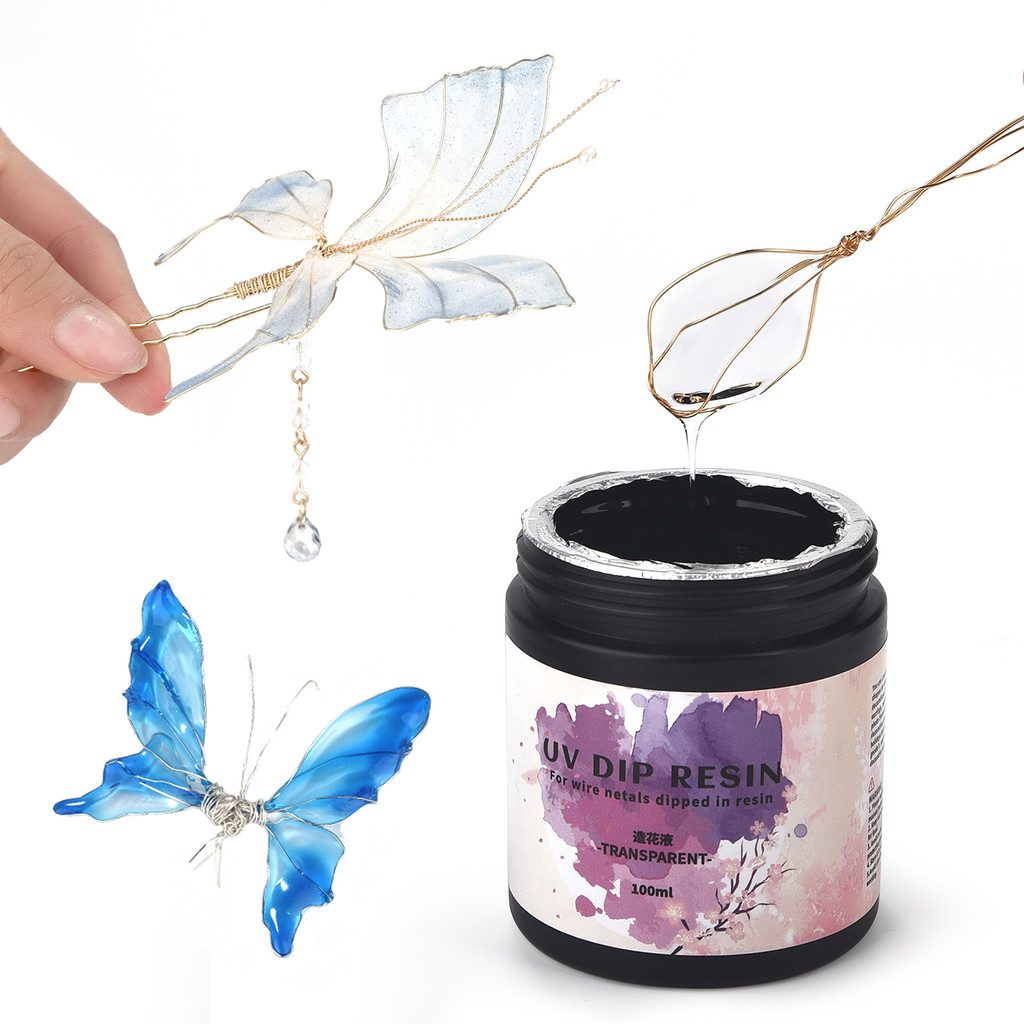 

50/100ml UV DIP Resin High Transparency Quickly Drying Crystal Flower Making Liquid High Gloss UV DIP Resin Jewelry Making