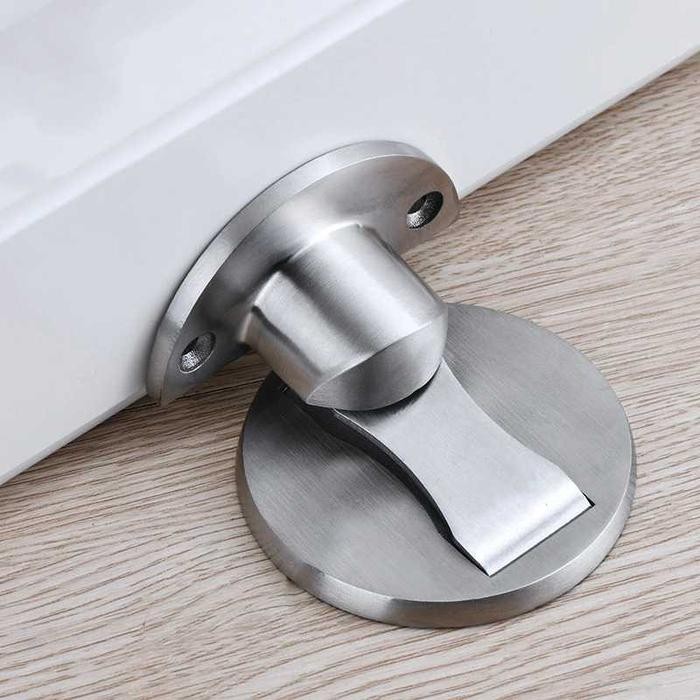 Door stopper magnet penahan pintu pengganjal bawah magnetic stainless - Silver KAK-883