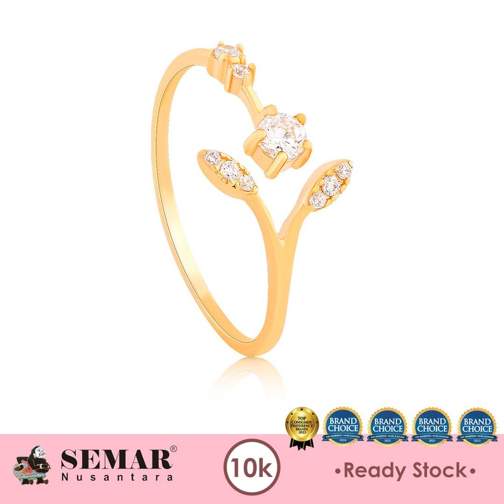 Cincin Emas Flo Leaf Gold 10K Semar Nusantara