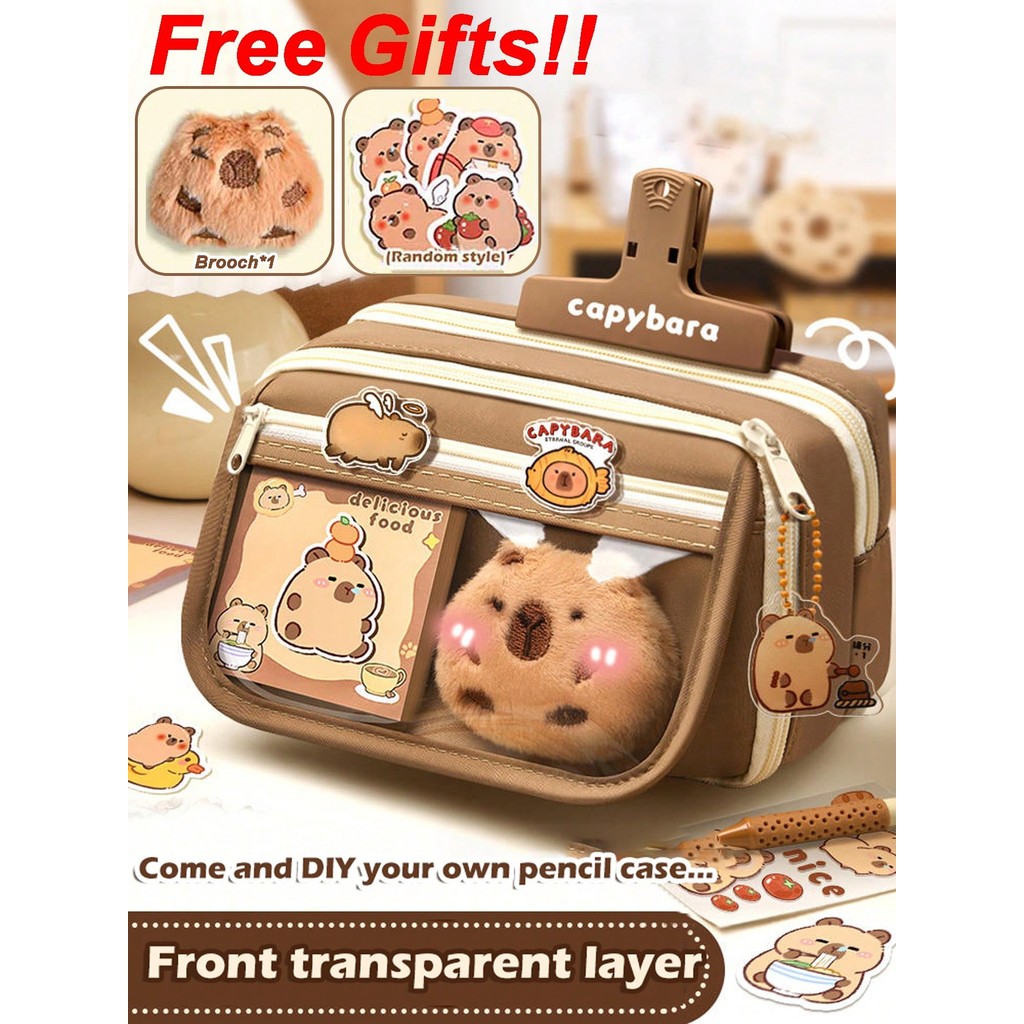 

1Pc Large Capacity Pencil Case Flip Cover Stationery Pencil Bag Simple Stationery Storage bag School Office Supplies Stationery