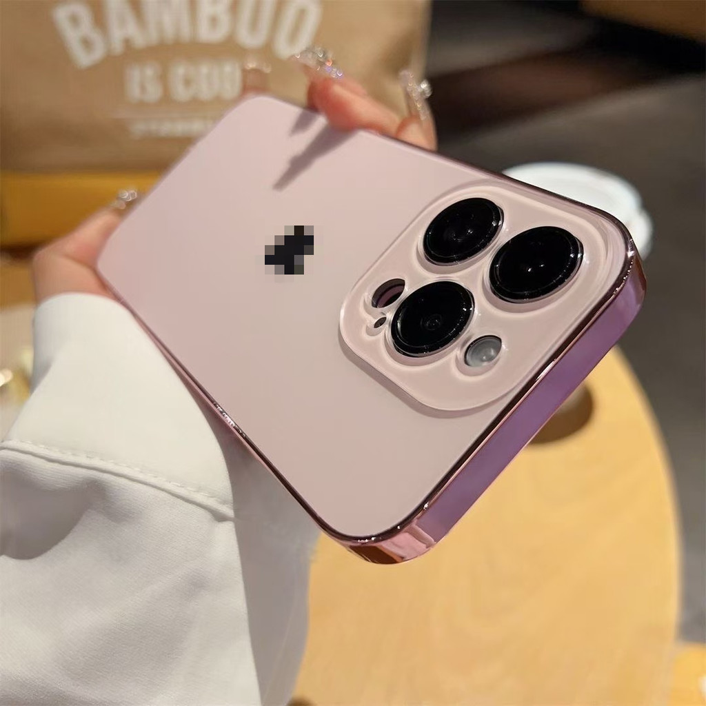 Mewah Electroplating Frosted Glass AG Case untuk IPhone 16 15 14 11 13 12 Pro Max 16Plus PC Cover