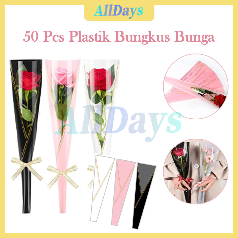 

50 Pcs Plastik Bungkus Bunga/Wrapping Plastik Untuk Mini Buket Rose