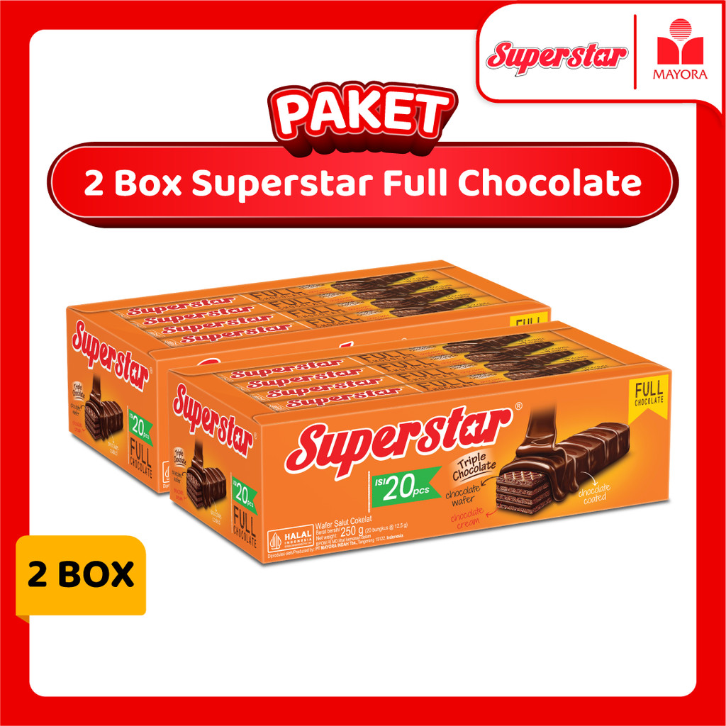 

Paket 2 Wafer Superstar Full Chocolate Box