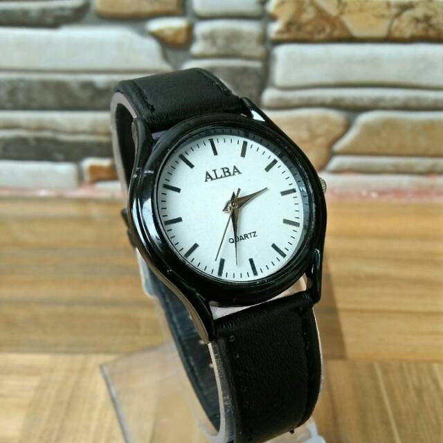 Big Promo Jam Tangan Wanita Alba Kulit Japan // Jam Tangan Alba Tali Kulit Ukuran Besar