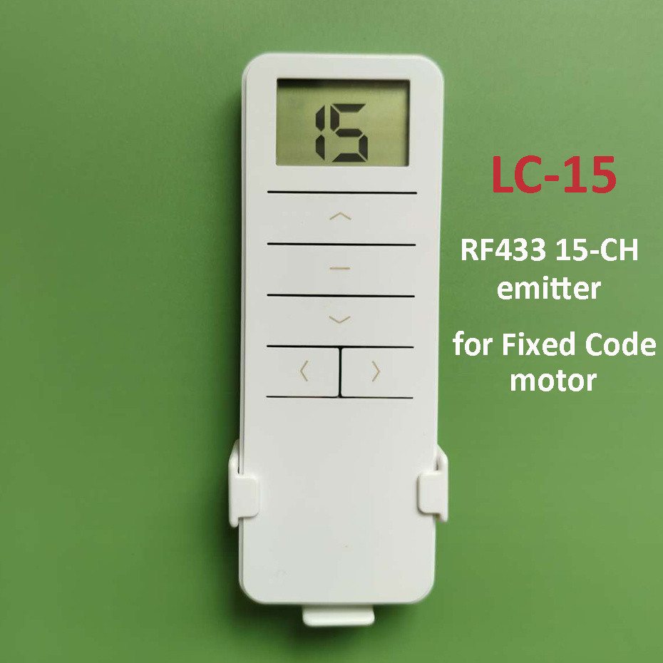 LC-15 RF433 15-Channel Wireless Emitter for RF433 Fixed Code Curtain Motor/Tuya RF433 Curtain Motor,