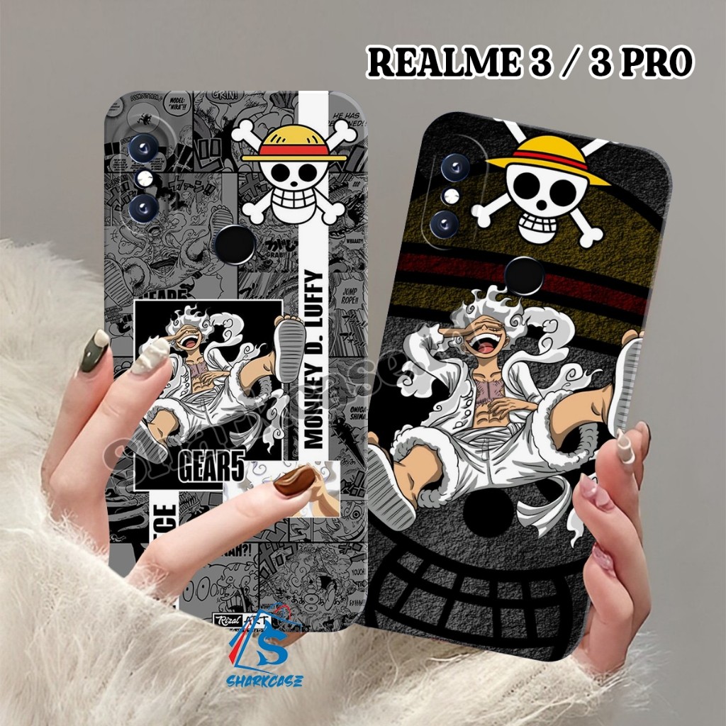 Case Realme 3 / 3 PRO / 5 PRO / 5 / 5i / 5s / C3 / C2 / C1 Motif Anime One Piece Gear Luffy Terbaru 