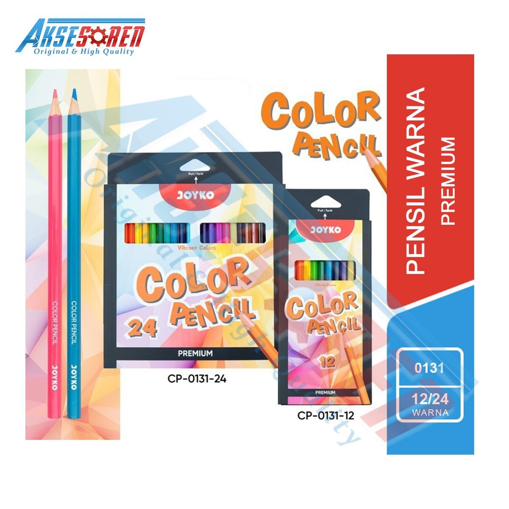 

Pensil Warna Premium Joyko CP-0131 | 12 / 24 Warna | Color Pencil Anak Sekolah / Gambar