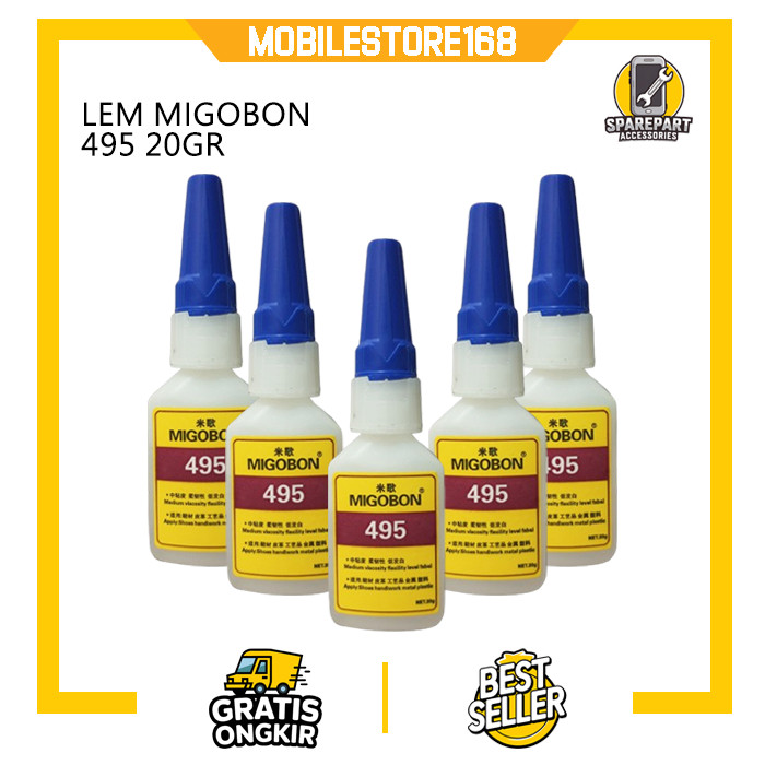 

LEM SUPER GLUE SERBAGUNA MIGOBOON 495 INSTANT ADHESIVE 20 GRAM