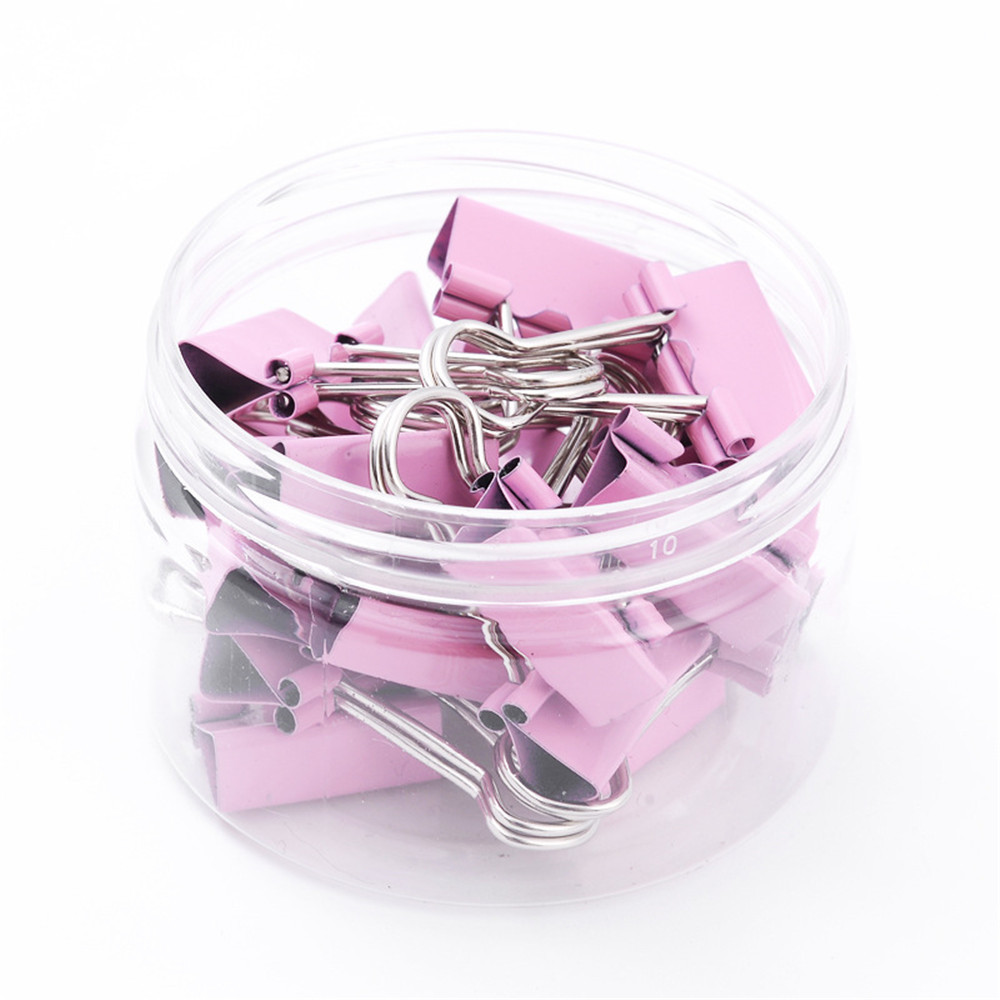 

20pcs pink Long Tail Clip 19mm Macaron Colored Metal Ticket paper Clip Binder Clips Document Office School Stationery Binding