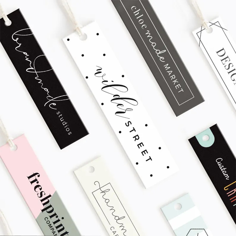 

Custom 50-200PCS 1.0x3.5inch Paper Hang Tags with Strings, Personalized Gift Jewelry Clothing Price Labels, Multipurpose Tags