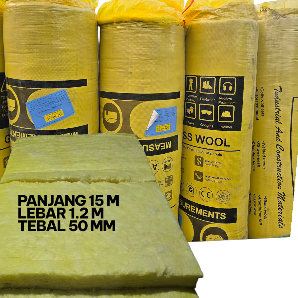 Glasswool peredam suara Knalpot - peredam Panas  knalpot - Anti bakar - Glasswool kuning tebal 25 & 