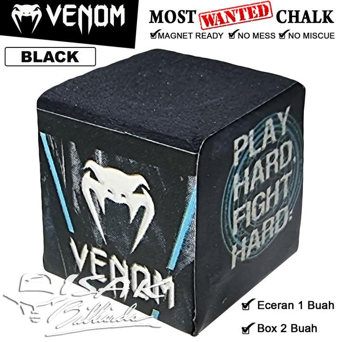 ^^ Venom Chalk Black - Magnet Billiard Chalks Kapur Cuk Hitam Eceran Box - Eceran 1 Buah N#