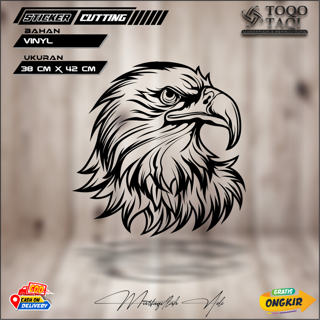 CUTTING STICKER GAMBAR ELANG 10 STIKER BODY MOBIL KACA MOBIL PICKUP TRUCK