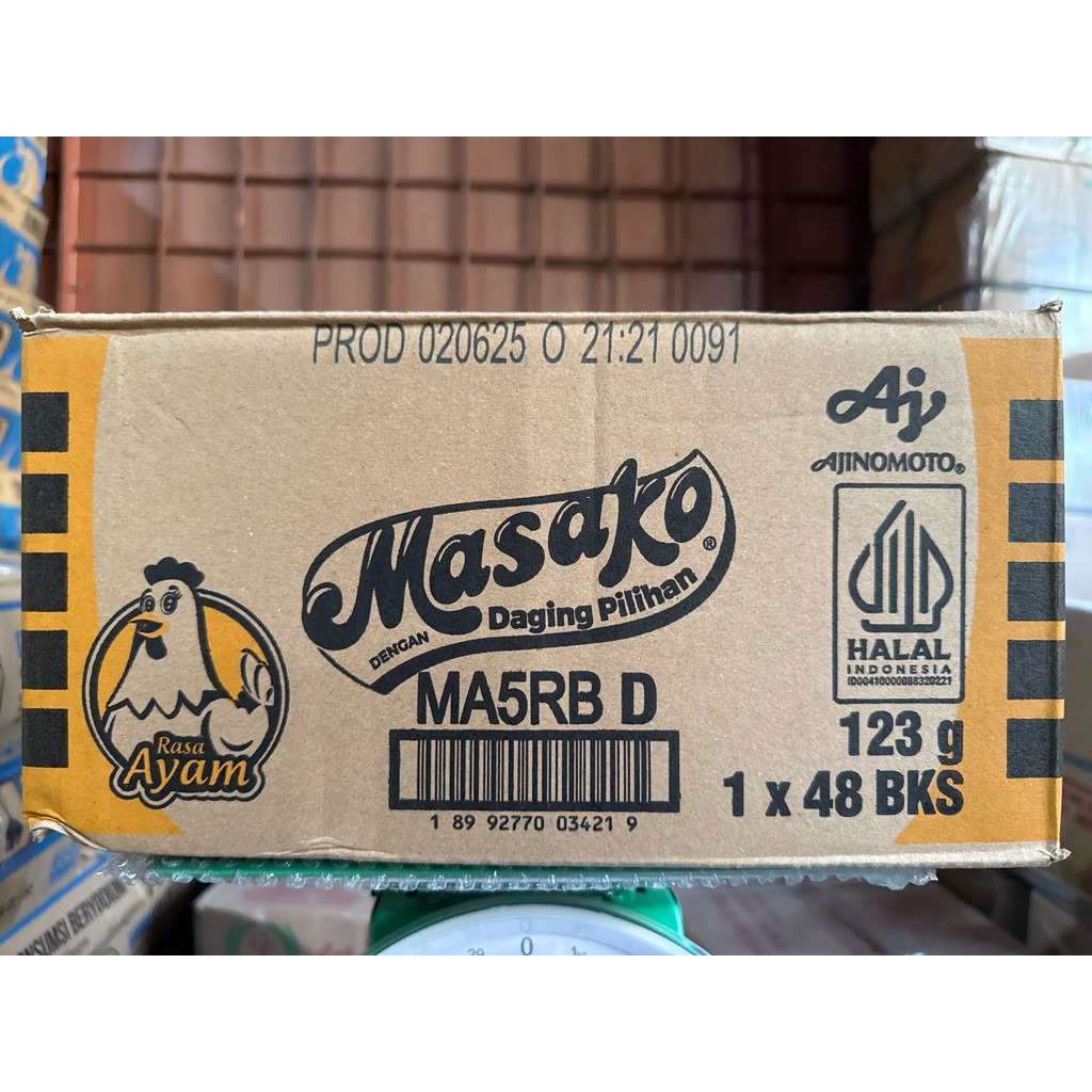 

Masako ayam 5000/ 123 gram @ 48 bks / 1 dus