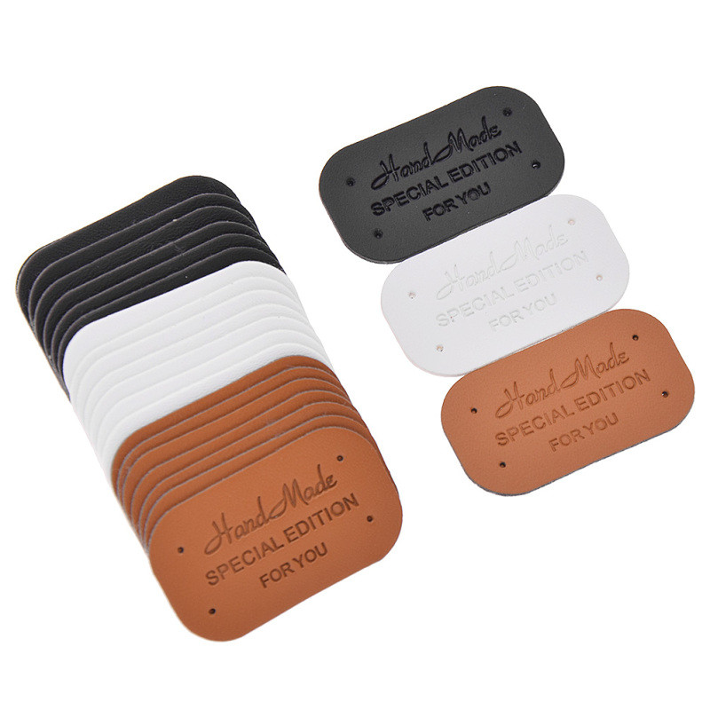 

24PCS DIY Sewing Craft PU Leather Labels Tags For Handmade Garment Bags Shoes Decoration Materials Supplies