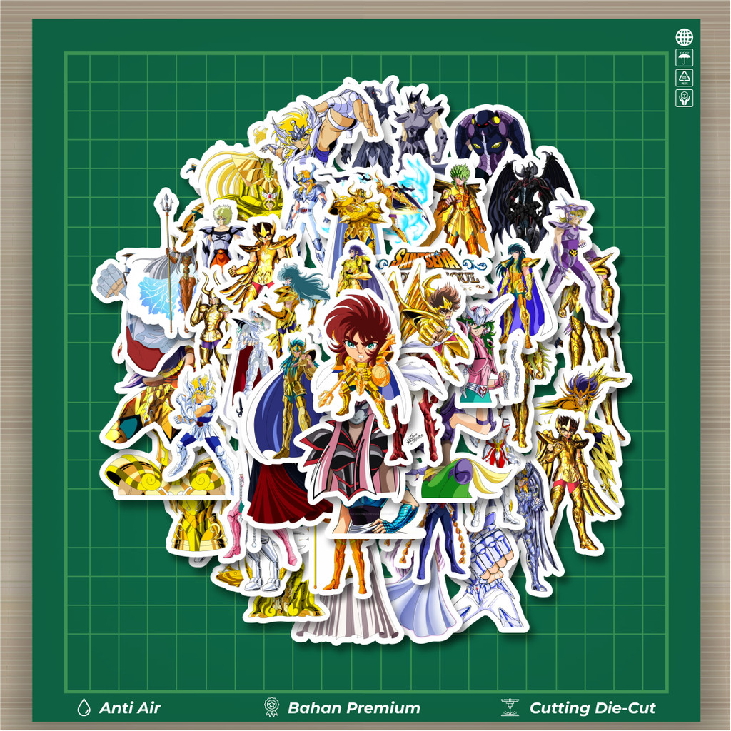 

HOT 50 PCS STIKER Stiker Anime Saint Seiya Character Mix 5 Stiker Fashion Cars Decal Dingin Kartu Album Custom Vinyl Anti Air- Sticker Aesthetic Buku Journal Koper Casing HP Tablet Laptop Helm Motor Botol Minum