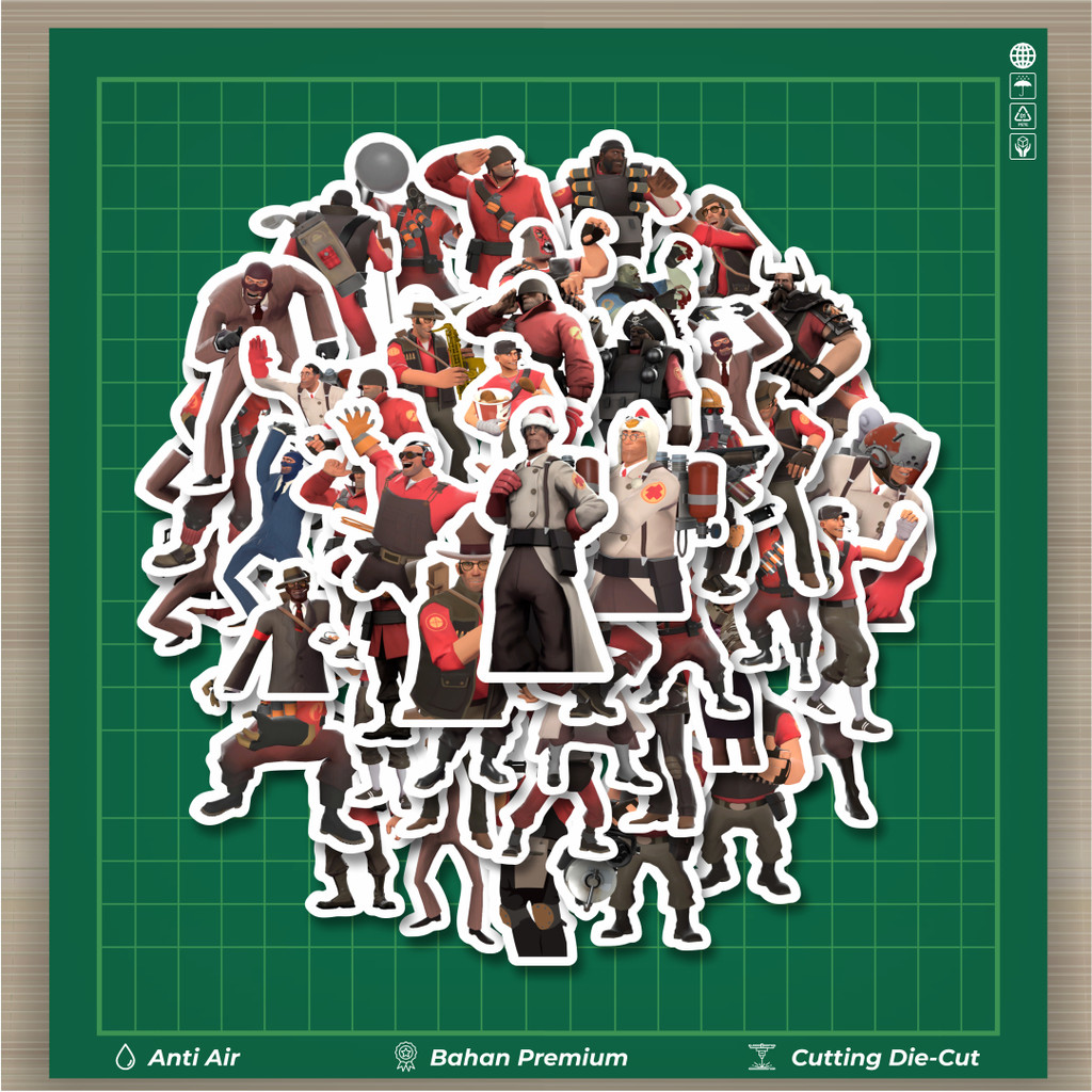 

HOT 50 PCS STIKER Stiker Game Series Team Fortres Character V1 Stiker Fashion Cars Decal Dingin Kartu Album Custom Vinyl Anti Air- Sticker Aesthetic Buku Journal Koper Casing HP Tablet Laptop Helm Motor Botol Minum