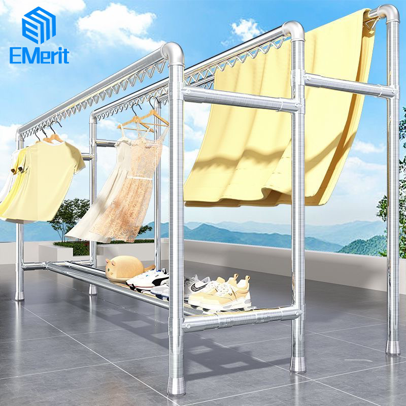 Jemuran Baju Stainless Besar Jemuran Baju Aluminium Gantungan Baju Berdiri Stainless Steel Tebal