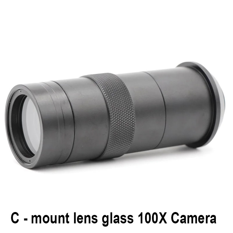 C - mount Lens CCTV Industry Microscope Camera 100X Magnifier Magnification Adjustable Zoom Eyepiece