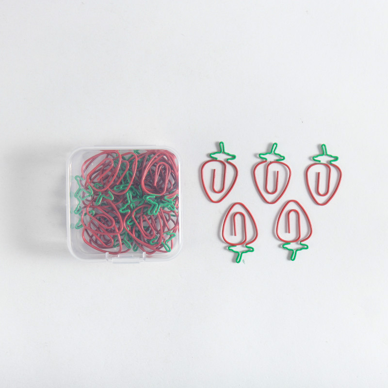 

Stationery Strawberry Paper Clip Special-shaped Office Table Accessories Clips Oficina Clip Kawaii Pink Clips Love Paper Clip