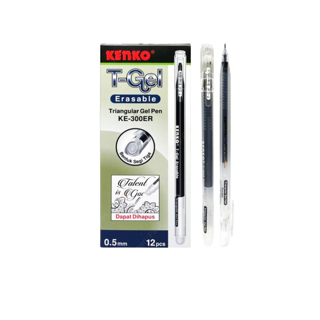 

Ballpoint Kenko KE-303ER Gel Pen T-Gel Erasable Pulpen Bisa Di Hapus - Black