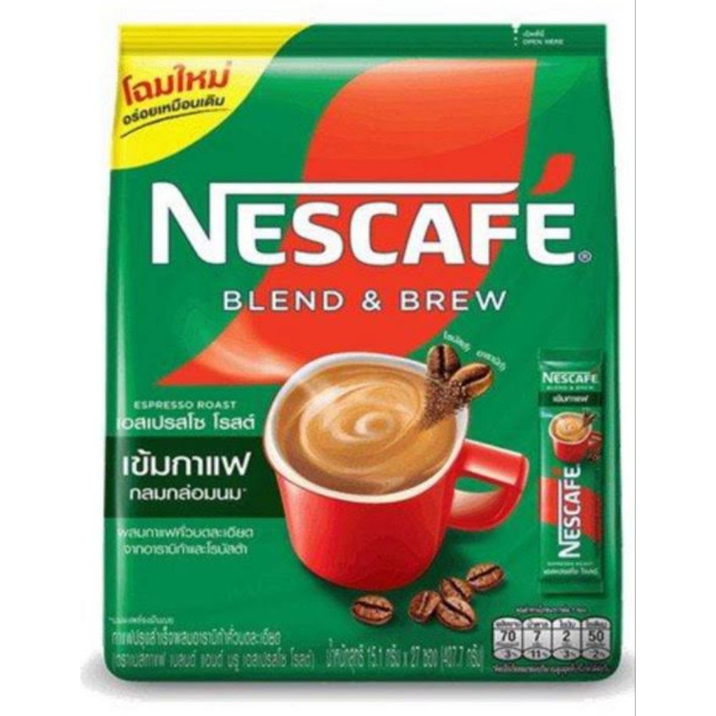 

Nescafe Espresso Roast Blend & Brew. Isi 27 sachet.
