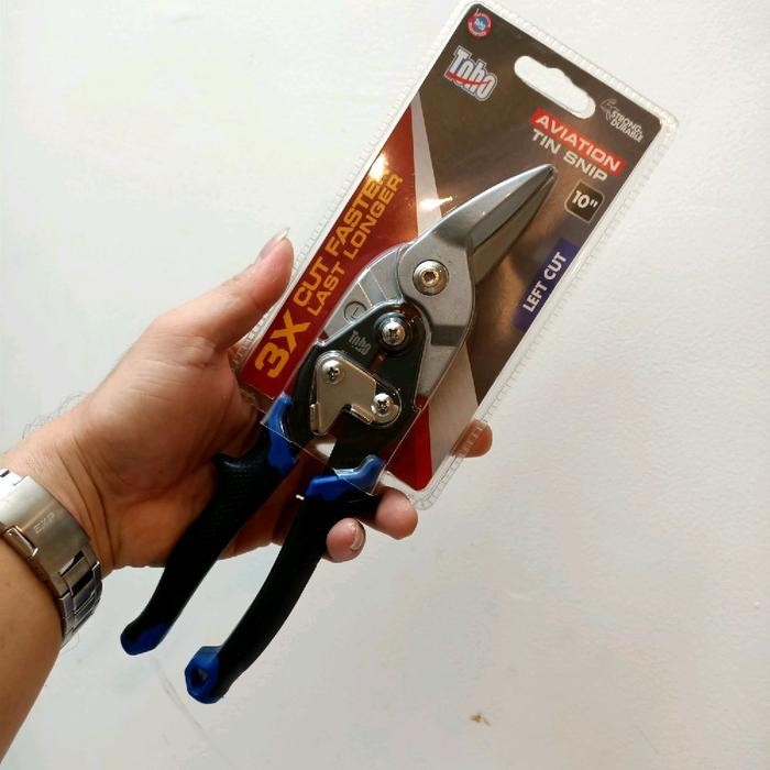 

toho gunting baja ringan 10" cut aviation tin snip / gunting holo Toho / gunting toho - kiri LEFT ASLI
