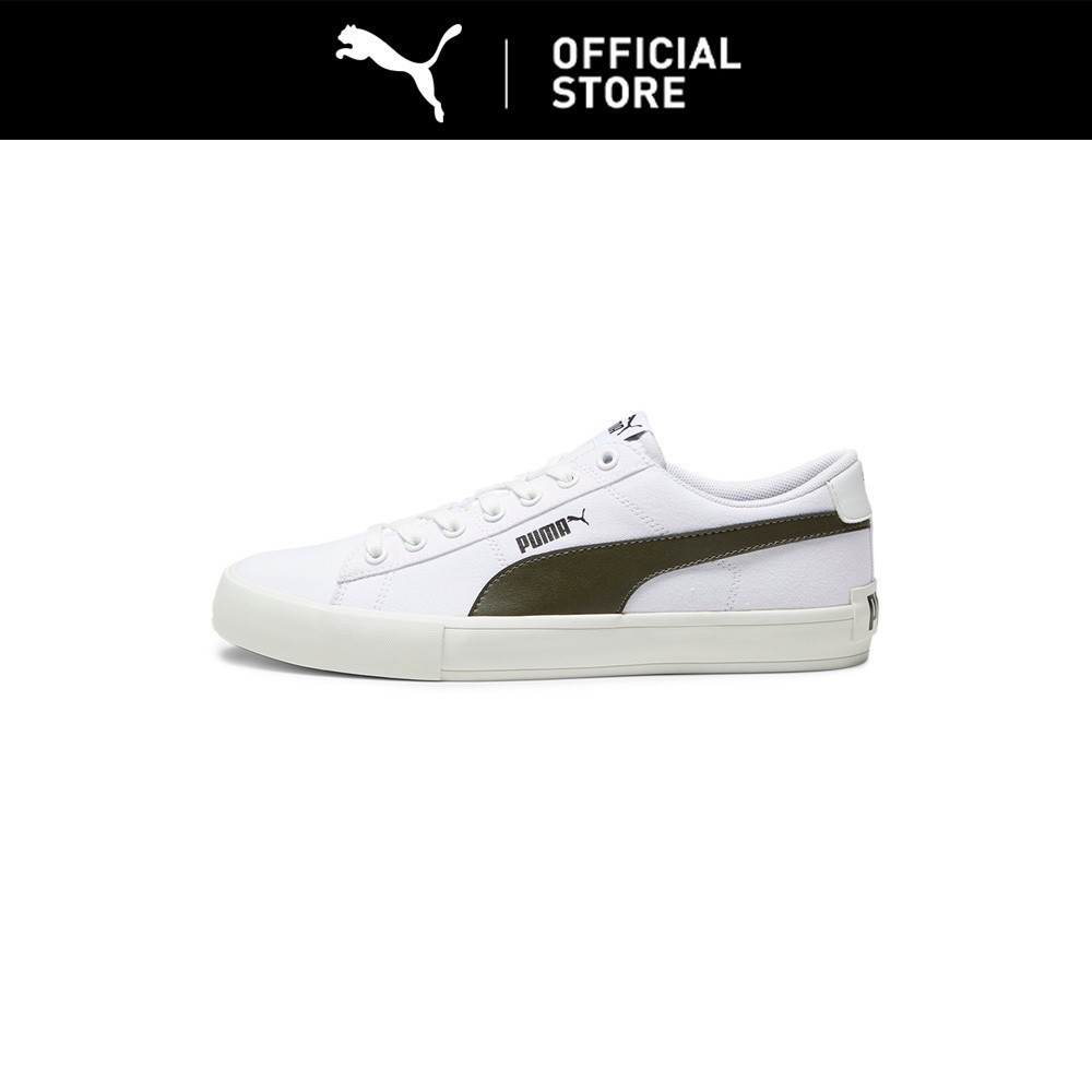 PUMA Sepatu Sneaker Bari Casual Canvas White-Olive Gray