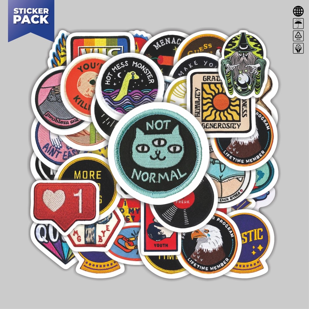 

[100PCS]Stiker Pack Stiker Patch V21 Aesthetic Vinyl Anti Air Dekorasi Sticker Laptop Buku Journal Koper Helm Casing HP Gitar Helm Skateboard