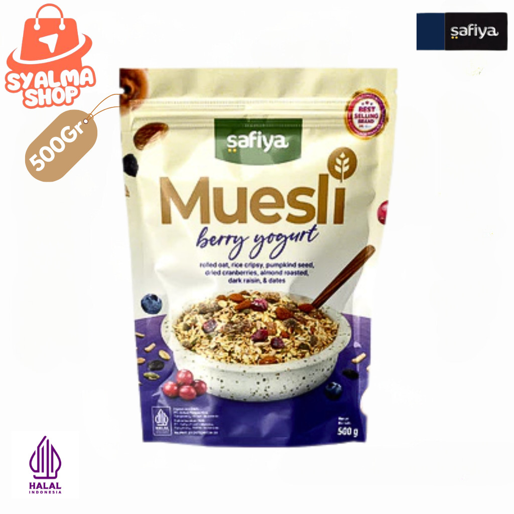 

Safiya Muesli Berry Yogurt 500 Gram Sereal Oatmeal With Almond Premium Tinggi Serat Diet
