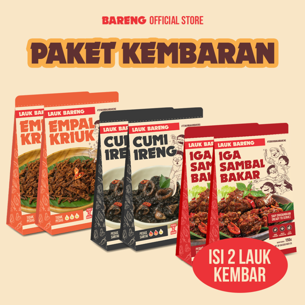 

Lahap Bareng - Paket Kembaran 2 Lauk | Makanan Instant Ready to Eat, Real Food, Praktis & Tanpa Pengawet | Cumi Ireng Iga Sambal Cumi Pedas