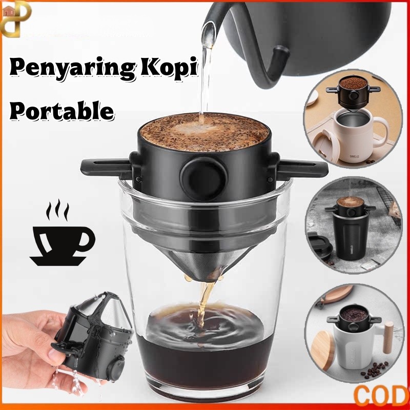 Penyaring Kopi Portable/Portable Cone Coffee Dripper/Corong Penyaring Kopi Stainless Steel/Dripper P