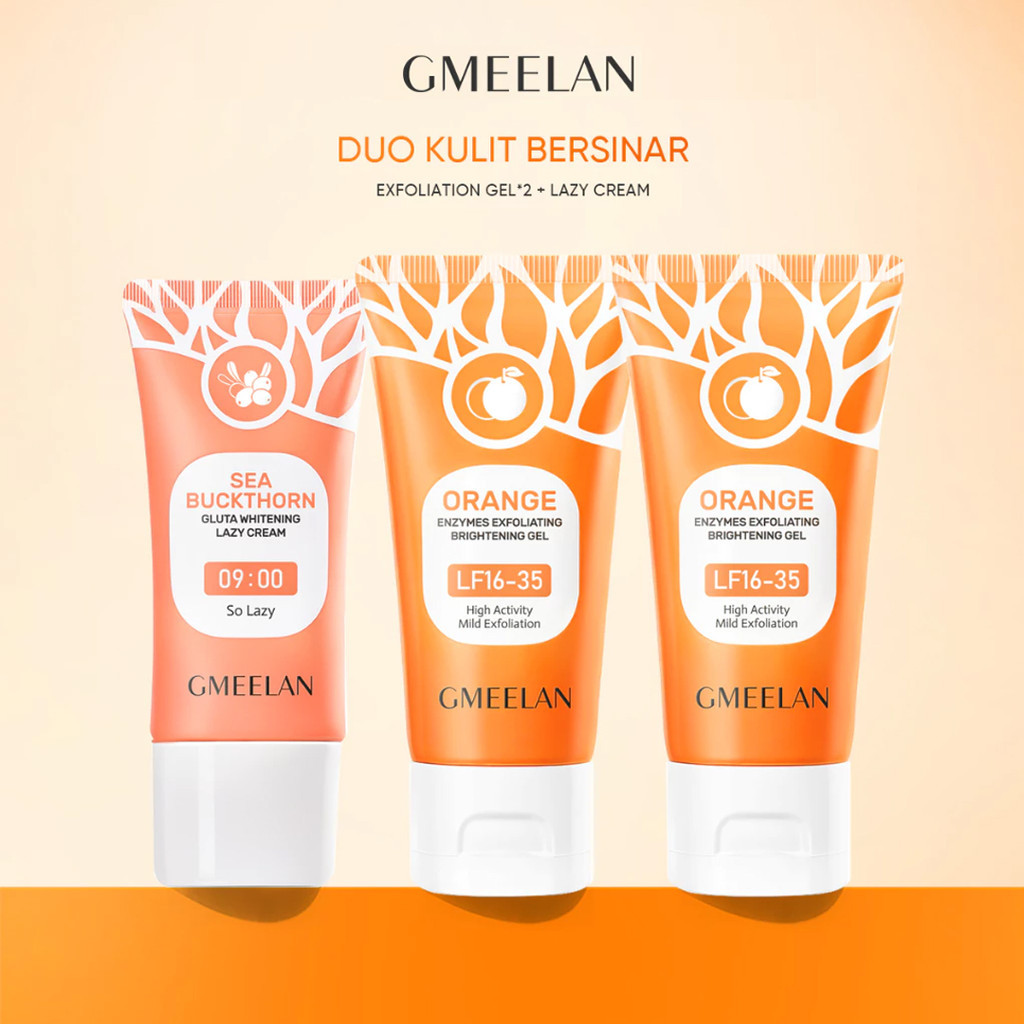 GMEELAN 3PCS KITS Gel GMEELAN Orange Exfoliating Gel 1Menit Gmeelan Exfoliating Gel 50g *2pcs +  GME