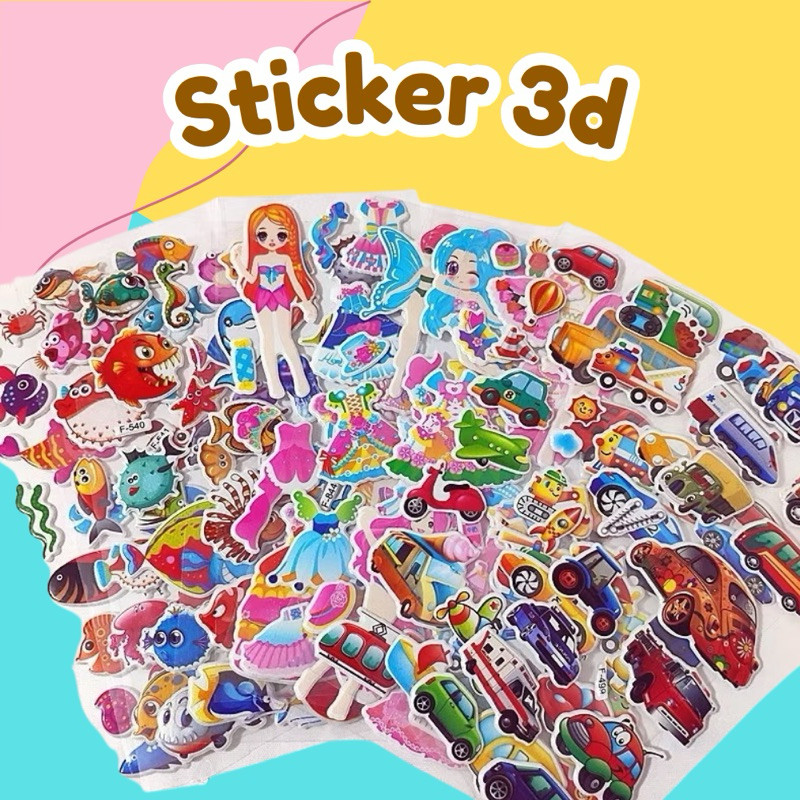 

STIKER 3D KARTUN KARAKTER stiker timbul / stiker 3d puffy stiker timbul, PIKIDO