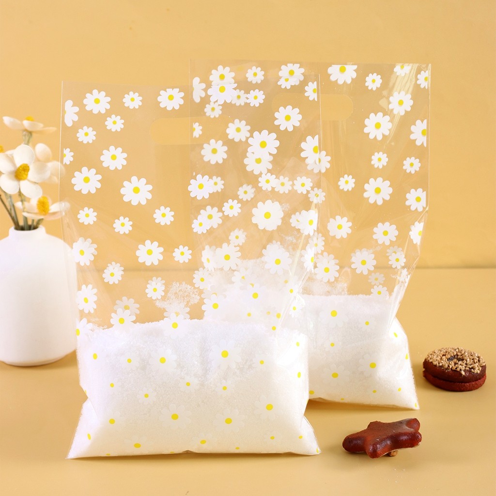 

25/50/100pcs Daisy Gift Bags Spring Theme Handheld Bags Birthday Baby Shower Snack Gift Wrapping for Season Party Favors