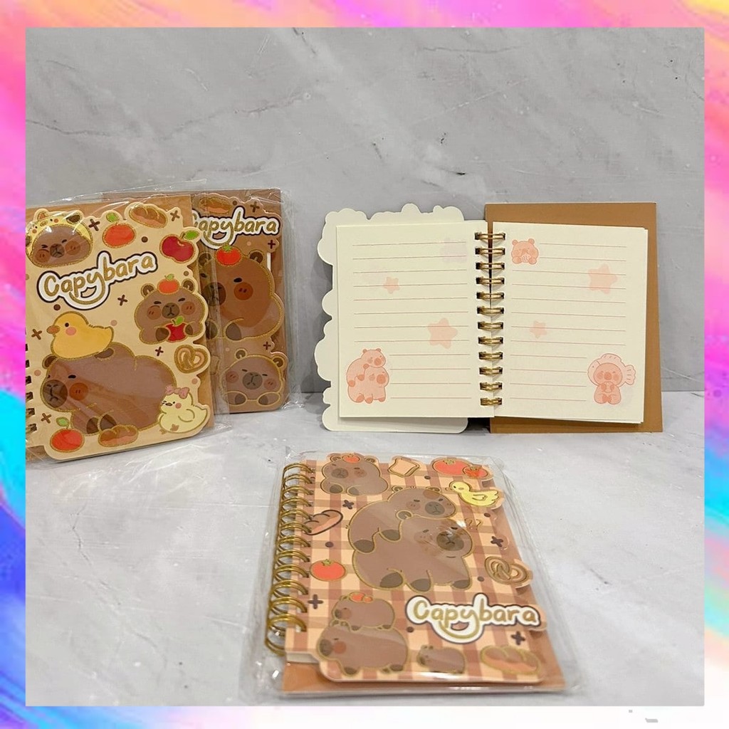 

Notebook Ring Buku Diary Catatan Aesthetic Coil Book Glitter Capybara 60 Lembar UK 10 x 13 - GF0647
