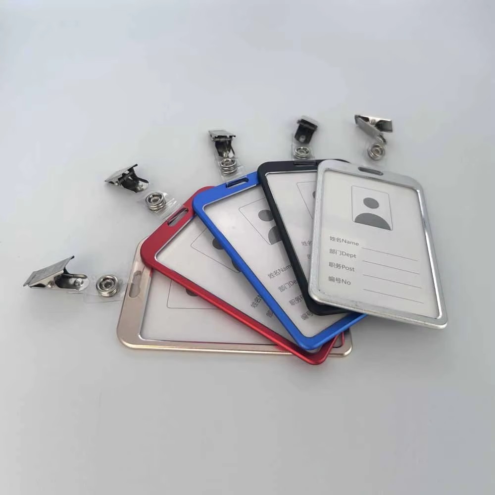 

5 Pcs Aluminum Alloy Card Sleeve With Clip Name Card Nurse Card Holder Business Card Holder Student Card Sleeve ID Card