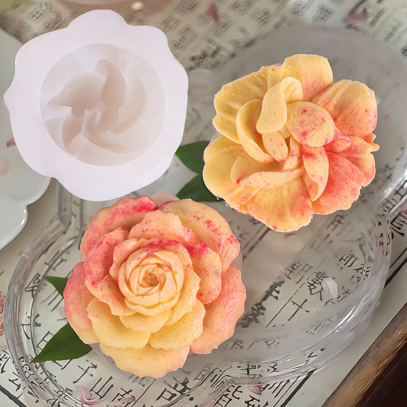 

3D Jasmine Gardenia Flower Candle Silicone Mold Handmade Aromatherapy Candle Gypsum Soap Mould Mousse Cake Dessert Baking Tools