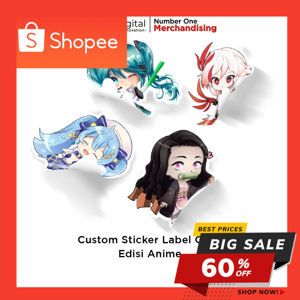 

Twindigital Custom Sticker Label Chibi Edisi Anime Gojo Luffy One Piece - Cetak Stiker Slap DIY Satuan