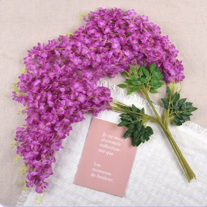 Plastik- Bunga Lavender Artificial Wisteria Tanaman Import Grosir Pernikahan Artifisial