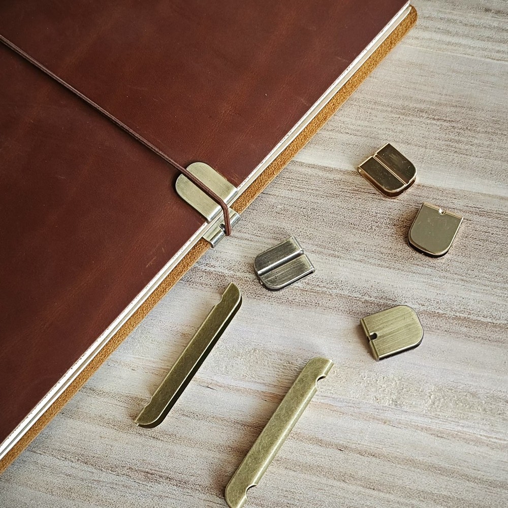 

Notebook Metal-Edge Protection Bronze Decoration and TN Elastic Rubber Band for Protection Diary Accessories