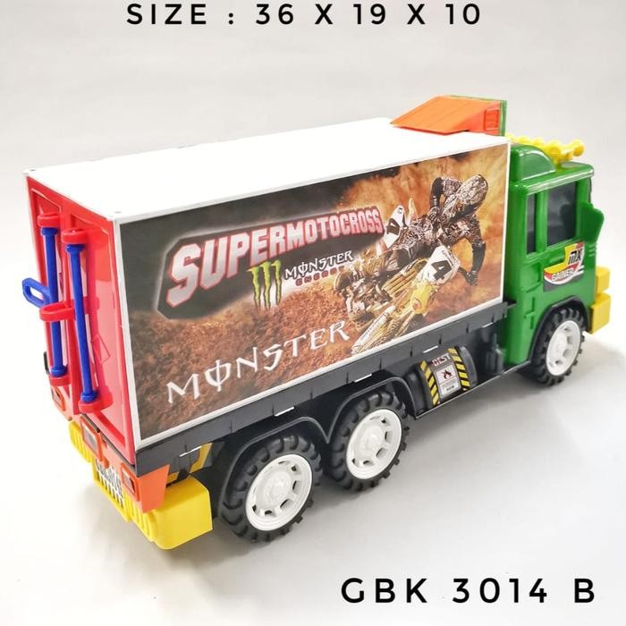 Mainan Truk Box Kontainer Muatan - Truk Sponsor Balap