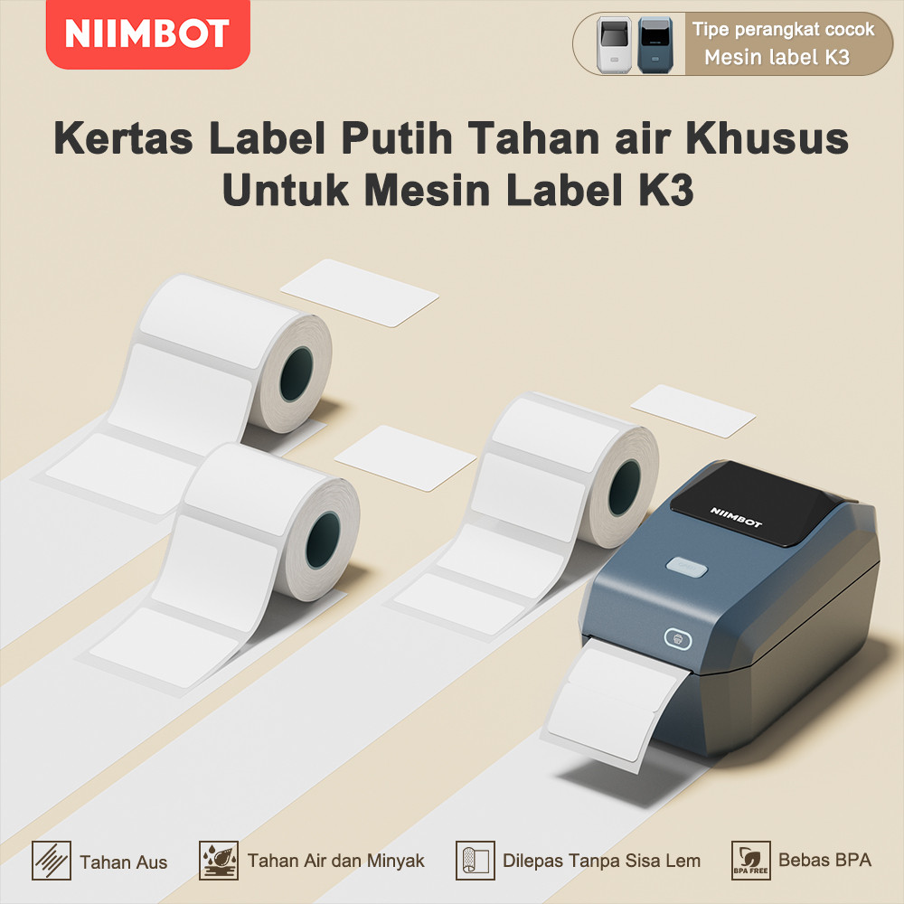 

NIIMBOT K3 Stiker Label Barcode Putih, Kertas Barcode untuk Label Makanan dan Pakaian