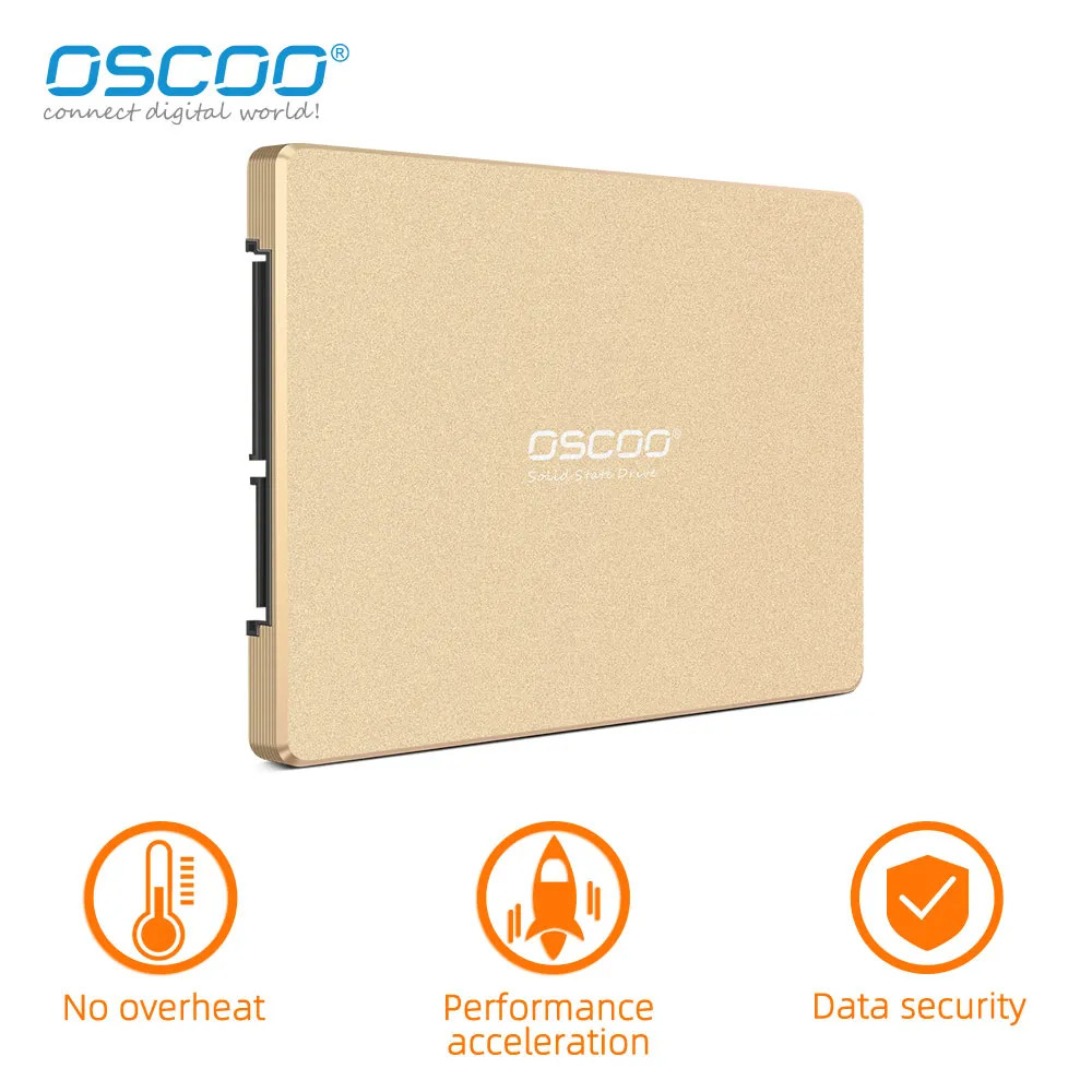 OSCOO 2D MLC Internal Solid State Drive 2.5 In   SATA SSD Gold Hard Disk 2D MLC 512GB 256GB SSD for 
