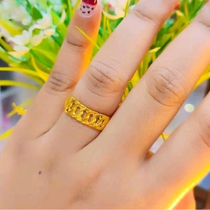 Cincin Emas Asli Motif Rantai 24k Berat 5gram Ada Surat